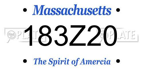 183Z20 Massachusetts License Plate