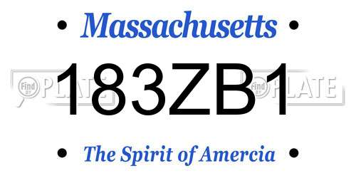 183ZB1 Massachusetts License Plate