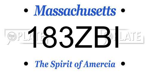 183ZBI Massachusetts License Plate