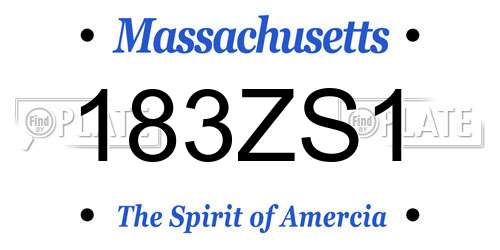 183ZS1 Massachusetts License Plate