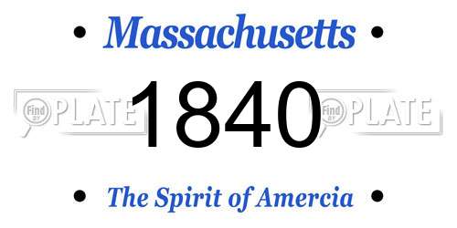 1840 Massachusetts License Plate