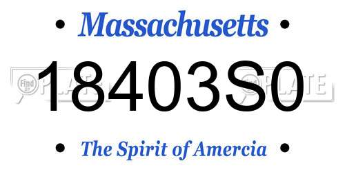 18403S0 Massachusetts License Plate