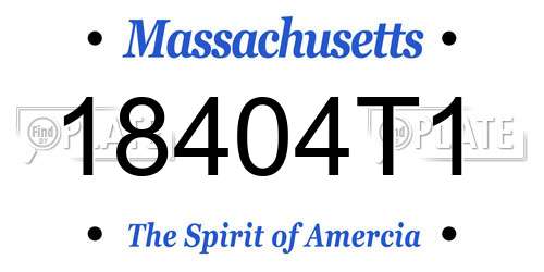 18404T1 Massachusetts License Plate