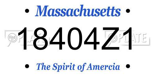 18404Z1 Massachusetts License Plate