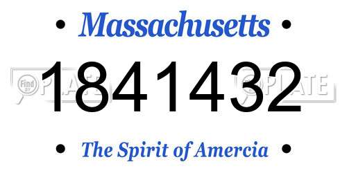 1841432 Massachusetts License Plate