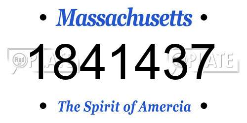 1841437 Massachusetts License Plate