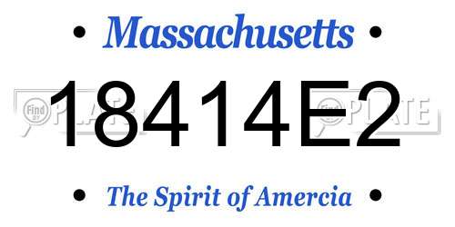 18414E2 Massachusetts License Plate
