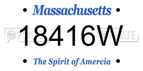 18416W Massachusetts License Plate