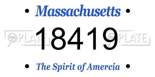 18419 Massachusetts License Plate