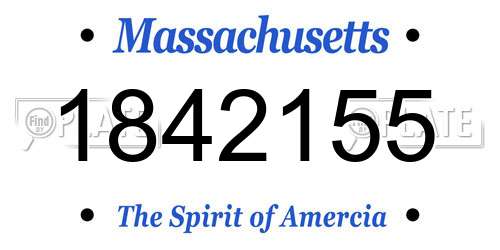 1842155 Massachusetts License Plate