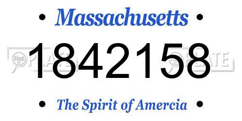 1842158 Massachusetts License Plate