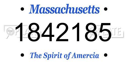 1842185 Massachusetts License Plate