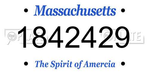 1842429 Massachusetts License Plate