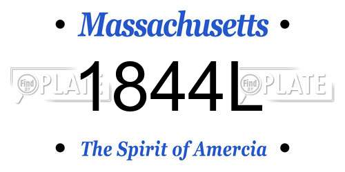 1844L Massachusetts License Plate