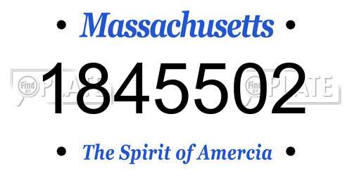 1845502 Massachusetts License Plate