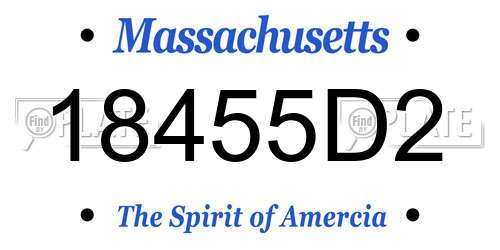 18455D2 Massachusetts License Plate