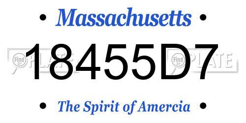 18455D7 Massachusetts License Plate
