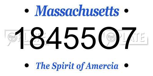 18455O7 Massachusetts License Plate