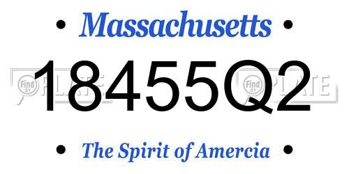 18455Q2 Massachusetts License Plate