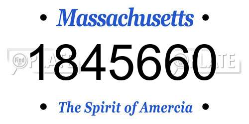 1845660 Massachusetts License Plate
