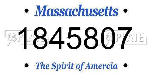 1845807 Massachusetts License Plate