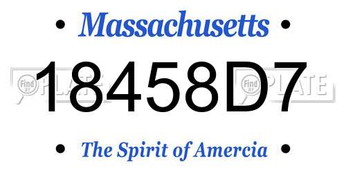 18458D7 Massachusetts License Plate