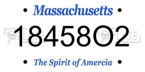 18458O2 Massachusetts License Plate