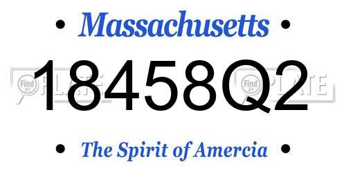 18458Q2 Massachusetts License Plate