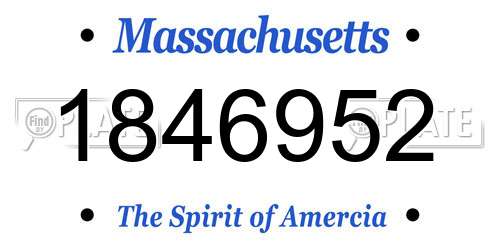 1846952 Massachusetts License Plate
