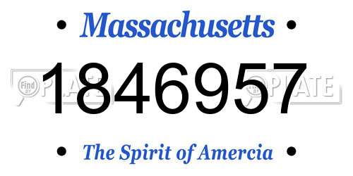 1846957 Massachusetts License Plate