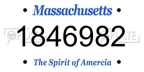 1846982 Massachusetts License Plate