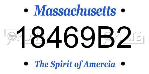 18469B2 Massachusetts License Plate