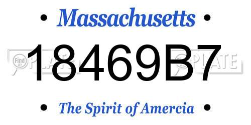 18469B7 Massachusetts License Plate