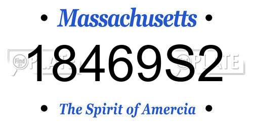 18469S2 Massachusetts License Plate