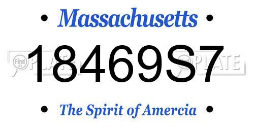 18469S7 Massachusetts License Plate