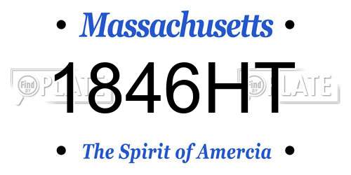 1846HT Massachusetts License Plate