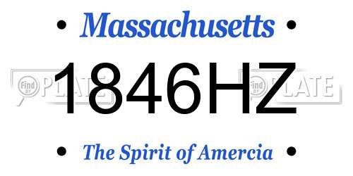 1846HZ Massachusetts License Plate