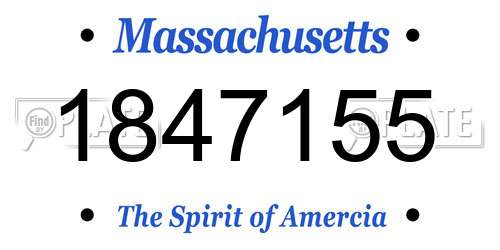1847155 Massachusetts License Plate