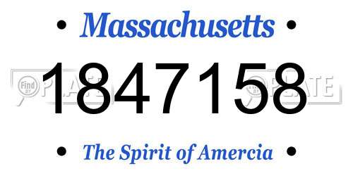 1847158 Massachusetts License Plate
