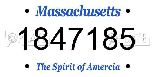 1847185 Massachusetts License Plate