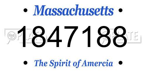 1847188 Massachusetts License Plate