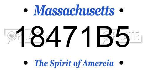 18471B5 Massachusetts License Plate