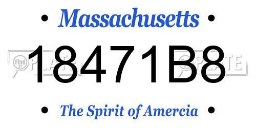 18471B8 Massachusetts License Plate