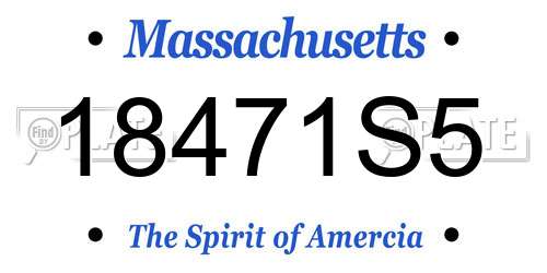 18471S5 Massachusetts License Plate
