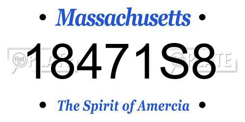 18471S8 Massachusetts License Plate
