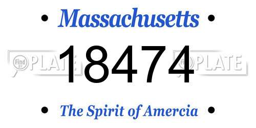 18474 Massachusetts License Plate