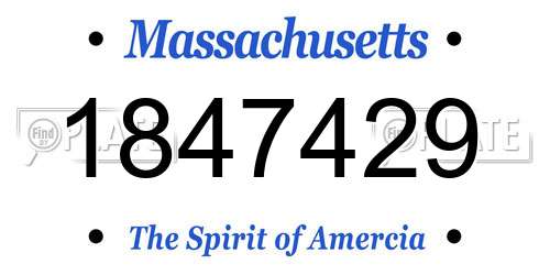 1847429 Massachusetts License Plate