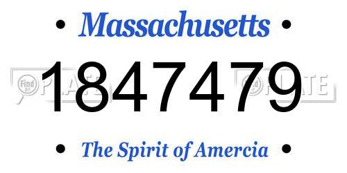 1847479 Massachusetts License Plate