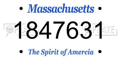 1847631 Massachusetts License Plate