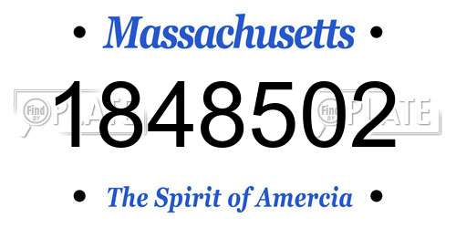 1848502 Massachusetts License Plate